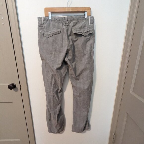 Ben Sherman Casual Pants Button Fly Cotton Tie String Windowpane Plaid - Picture 6 of 11